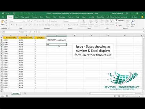 Excel formula displays formula rather than result .